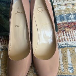 Christian Louboutin Tan Patent Leather Heels